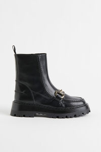 H&M Boots mit Trensenspange Schwarz, Stiefel in Größe 35. Farbe: Black