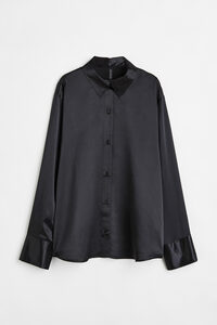H&M Satinbluse Schwarz, Freizeithemden in Größe XS. Farbe: Black