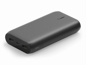 Belkin BoostCharge Powerbank 20.000 mAh, USB-A zu USB-C Kabel, schwarz
