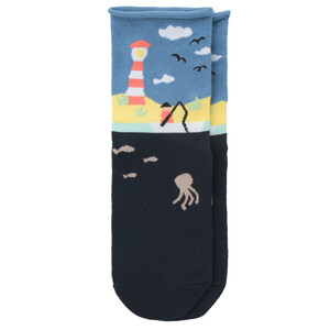 1 Paar Damen Socken mit Meer-Motiv