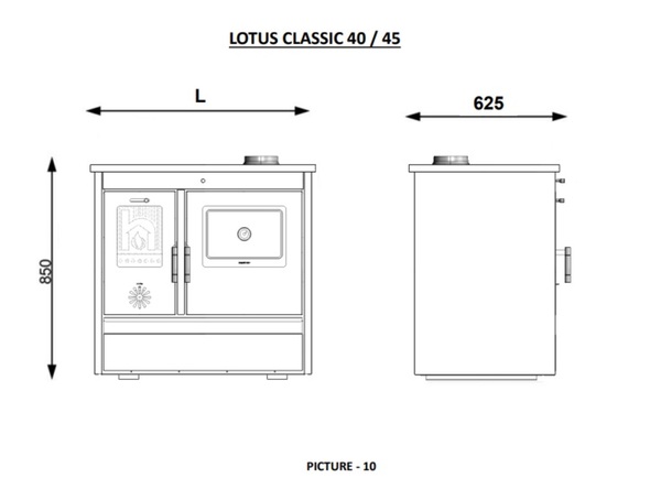 Bild 4 von Moeby24 Küchenofen Lotus 4050 Holzherd Kaminofen Herd Gusseisen 11,91KW BimSchV2 EEK A+ 150mm