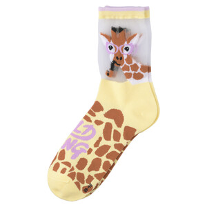 1 Paar Damen Socken mit Giraffen-Motiv