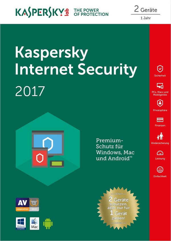 Bild 1 von Kaspersky Kaspersky Internet Security 2 User Software