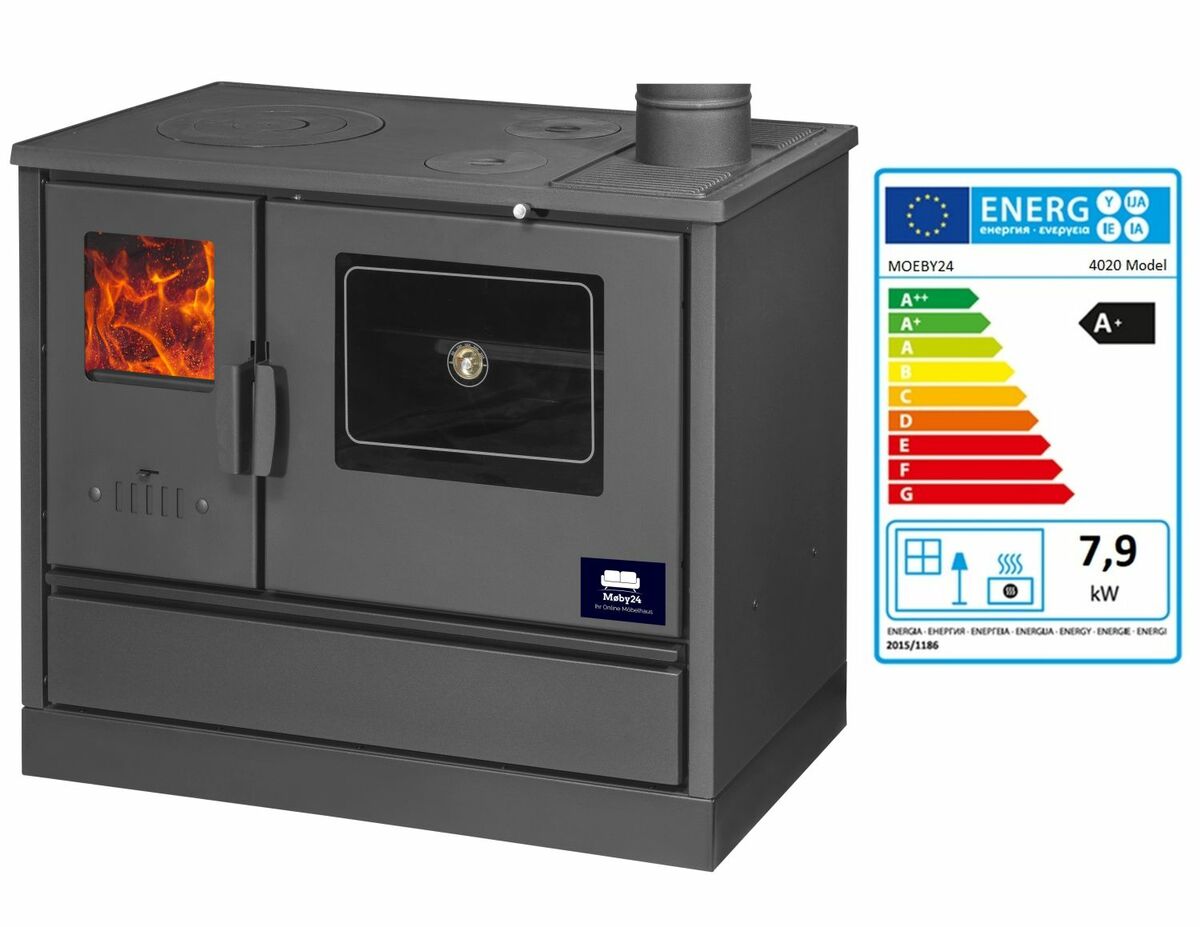 Bild 1 von Moeby24 Küchenofen Lotus 4020 Holzherd Kaminofen Herd Gusseisen 7,9KW BimSchV2 EEK A+ 150mm