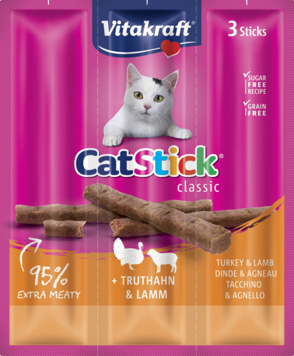 Bild 1 von Vitakraft Cat Stick® mini Truthahn & Lamm 3.83 EUR/100 g (10 x 18.00g)