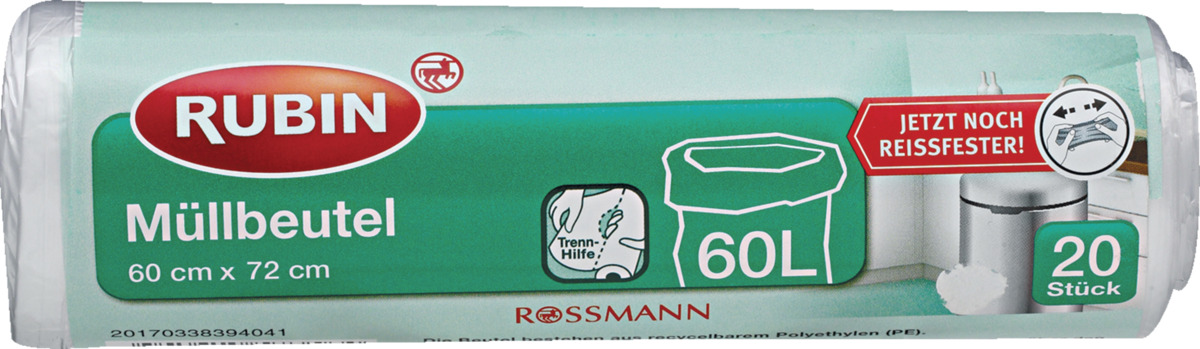 Bild 1 von RUBIN Müllbeutel 60 Liter