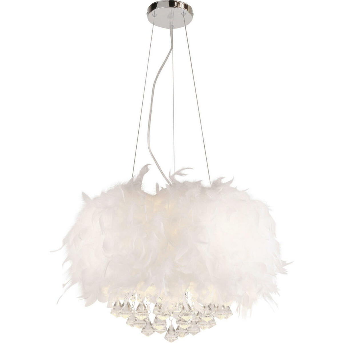 Bild 1 von POCOline Pendelleuchte Haldis weiß Metall Acryl D: ca. 35 cm E14 3 Brennstellen