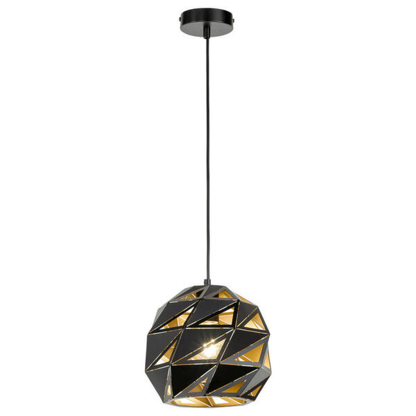 Bild 1 von Globo Pendelleuchte 11465FW Juba schwarz gold Stahl Eisen H/D: ca. 150x25 cm E27 1 Brennstellen