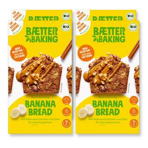 Baetter Baking Bio-Backmischung Banana Bread, 4er Pack