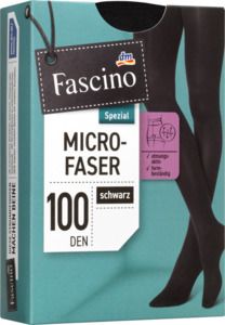 Fascino Strumpfhose mit Microfaser 100 DEN, Gr. 38/40, schwarz