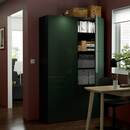 Bild 2 von BESTÅ  Aufbewahrung mit Türen, schwarzbraun Selsviken/Hochglanz dunkel olivgrün
