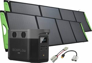 Ecoflow Solaranlage »Delta Max 1600 + 2 x 200W Offgridtec® Hardcover Solartasche«, 200 W, Monokristallin, (Spar-Set), Plug and play