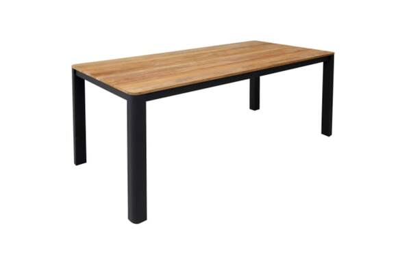 Bild 1 von Gartentisch Romigola, Aluminiumgestell matt schwarz, Tischplatte Teakholz