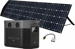 Ecoflow Solaranlage »Delta Max 2000 + 225W Offgridtec® Faltbares Solarmodul«, 225 W, Monokristallin, (Spar-Set), Plug and play