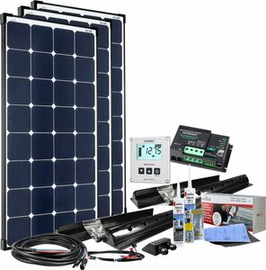 Solaranlage »360W 12V MPPT Premium XXL- Wohnmobil Komplettset EBL-Option«, 120 W, Monokristallin, (Set), High-End Solarmodul