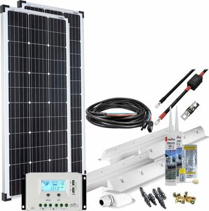 offgridtec Solaranlage »mPremium L-200W/12V«, 100 W, Monokristallin, (Set), Wohnmobil Solaranlage