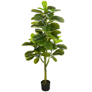 HOMCOM Kunstpflanze, Künstliche Pflanze, Feigenbaum, Kunstbaum im Topf, Zimmerpflanze für Innendekoration, 150 cm, Grün