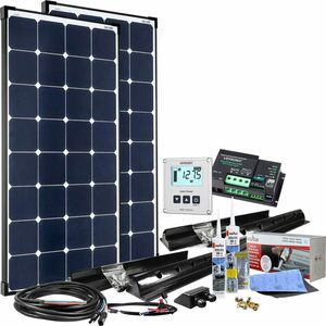 offgridtec Solaranlage »240W 12V MPPT Premium XL Wohnmobil Komplettset EBL-Option«, 120 W, Monokristallin, (Set), High-End Solarmodul
