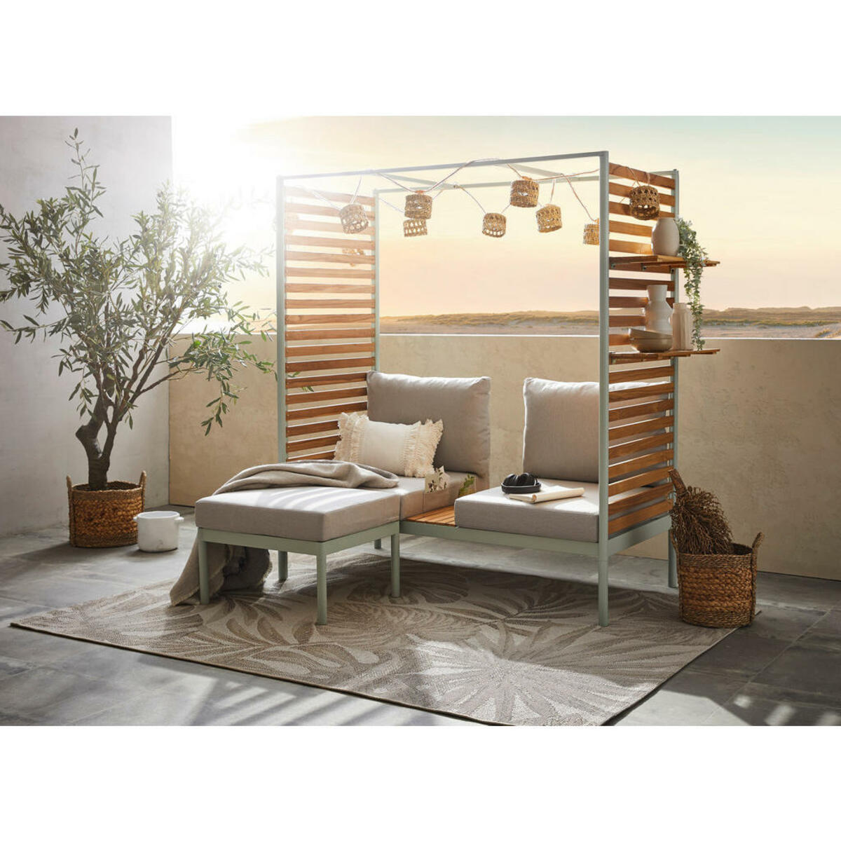 Bild 1 von Ambia Garden GARTENSET Hellgrau Teak Mintgrün