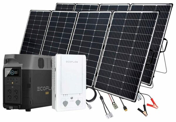 Bild 1 von Ecoflow Solaranlage »Delta Pro Powerstation mit 2 x 440W Offgridtec Solarmodul«, 440 W, Monokristallin, (Spar-Set), mit Smart Home Panel, Plug and play