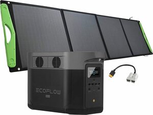 Ecoflow Solaranlage »Delta Max 2000 + 200W Offgridtec® Hardcover Solartasche«, 200 W, Monokristallin, (Spar-Set), Plug and play