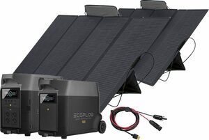 Ecoflow Solaranlage »Delta Pro Powerstation mit 2 x 400W Ecoflow Solarmodul«, 400 W, Monokristallin, (Spar-Set), mit 3,6kWh Zusatzbatterie, Plug and play