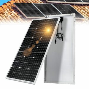 UISEBRT Solarmodul »Monokristallines Solarpanel Solarmodul Mono 18V mit Aluminiumrahmen«, 100,00 W, (IP65 Wasserdicht Photovoltaikmodul Solarzelle), für Wohnmobil, Boot, Gartenhäuse, Camping