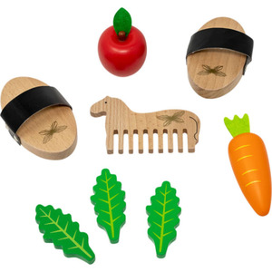 Astrup® Spielzeug Pferdepflege-Set aus Holz, 8-teilig