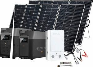 Ecoflow Solaranlage »Delta Pro Powerstation mit 2 x 440W Solarmodul 3,6kWh Zusatzbatterie«, 440 W, Monokristallin, (Spar-Set), mit Smart Home Panel, Plug and play