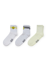 C&A Multipack 3er-Socken mit Motiv-SmileyWorld®, Grau, Größe: 35-38