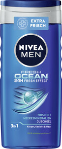 Nivea Men 3in1 Duschgel Fresh Ocean 24H Fresh Effect 250ML