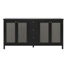 Bild 1 von Sideboard CORDOBA 180 x 90 cm schwarz / Geflecht Nobel