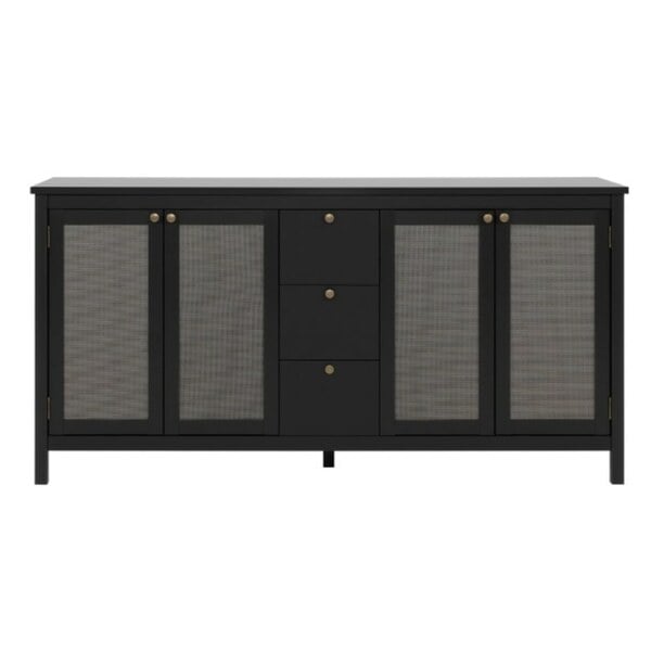 Bild 1 von Sideboard CORDOBA 180 x 90 cm schwarz / Geflecht Nobel