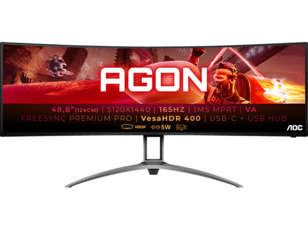 Bild 1 von AOC AG493UCX2 49 Zoll QHD Gaming Monitor (1 ms Reaktionszeit, 165 Hz)