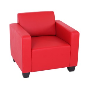 Modular Sessel Loungesessel Moncalieri, Kunstleder ~ rot