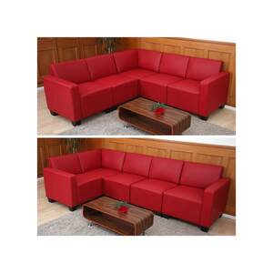 Modular Sofa-System Couch-Garnitur Moncalieri 5, Kunstleder ~ rot