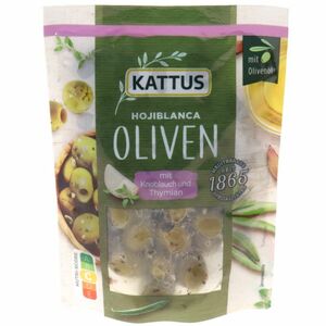 Kattus Grüne Oliven mit Knoblauch & Thymian