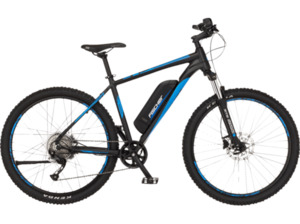 FISCHER Montis 2.1 Mountainbike (Laufradgröße: 29 Zoll, Rahmenhöhe: 51 cm, Unisex-Rad, 557 Wh, Schwarz/Blau)