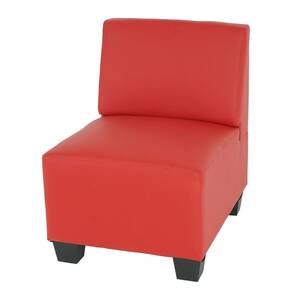 Modular Sessel ohne Armlehnen, Mittelteil Moncalieri, Kunstleder ~ rot