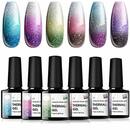 Bild 1 von UR SUGAR UV Nagellack Thermo, 6 Farben Glitzer Gel Nagellack Farbwechsel Shellac Set Gel für Gelnägel Gellack Kit, Mehrfarbig Ablösbarer Nagelgel Farbgel Gel Nagel Chameleon Gel Polish Set Geschen