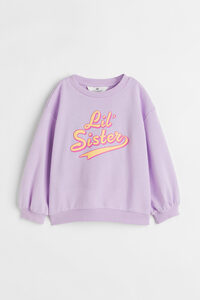 H&M Geschwister-Shirt mit Print Helllila/Lil' Sister, Sweatshirts in Größe 134/140. Farbe: Light purple/lil' sister