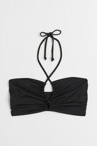 H&M Bandeau-Bikinitop Schwarz, Bikini-Oberteil in Größe 34. Farbe: Black