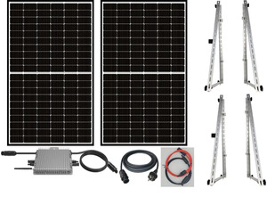 Sunlit Solar Balkonkraftwerk 600 Watt mit Aufständerung, Wifi, Mikrowechelsrichter