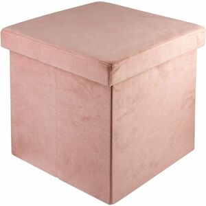 Cube Ottomane Fußstütze Hocker Faltbare Container Velvet Padded 38x38x38 cm - Pink Powder - Baroni Home