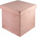 Bild 1 von Cube Ottomane Fußstütze Hocker Faltbare Container Velvet Padded 38x38x38 cm - Pink Powder - Baroni Home