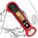 Bild 1 von JOYHILL Digitales Fleischthermometer zum Grillen, 2 in 1 sonde Instant Read Thermometer mit wasserdichter Hintergrundbeleuchtung&Kalibrierung Ultra Fast Read Food Thermometer für Küche S2 Rot