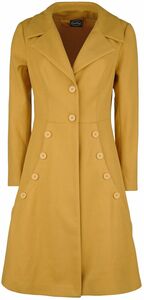 Voodoo Vixen Nicole Mustard 40s Style Coat Mantel gelb