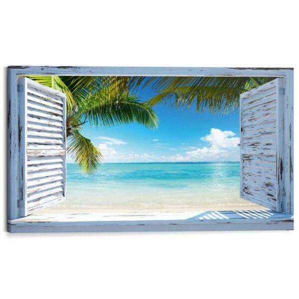 Bild 1 von Reinders! Wandbild 118 x 70 cm Strandfenster Fensterblick 118 x 70 cm Dekoblock