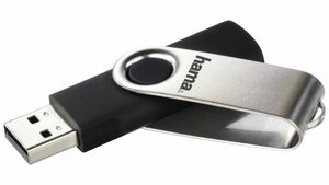Hama USB-Stick "Rotate", USB 2.0, 8GB, 10MB/s, Schwarz/Silber