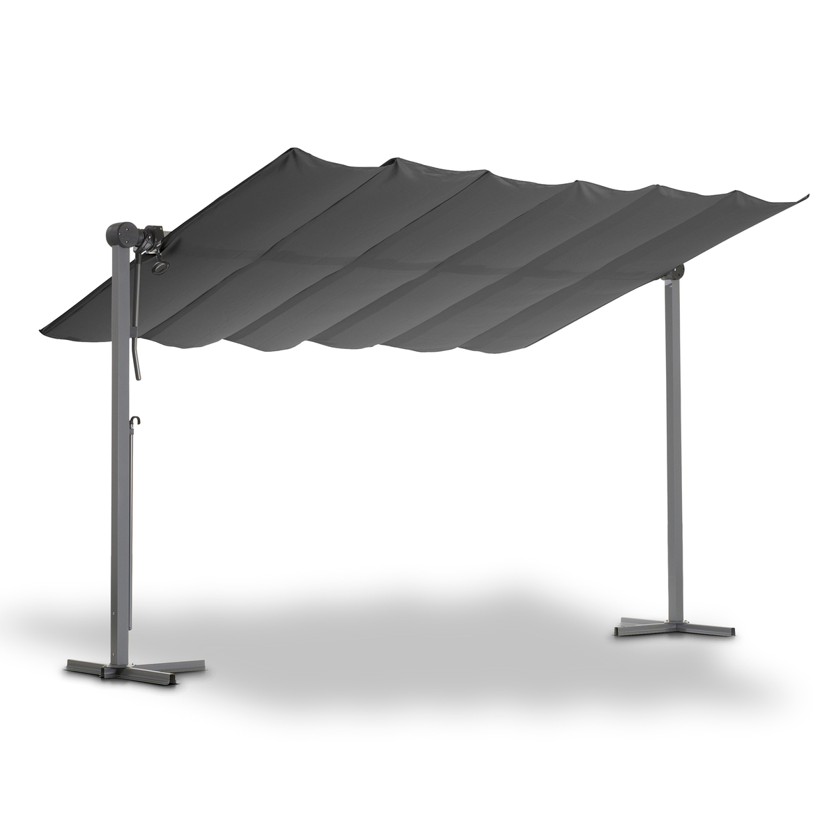 Bild 1 von LECO Sonnendach Waved – faltbare Aluminium Terrassenüberdachung 4 x 2,5 m inkl. Schutzhülle – Lichtg